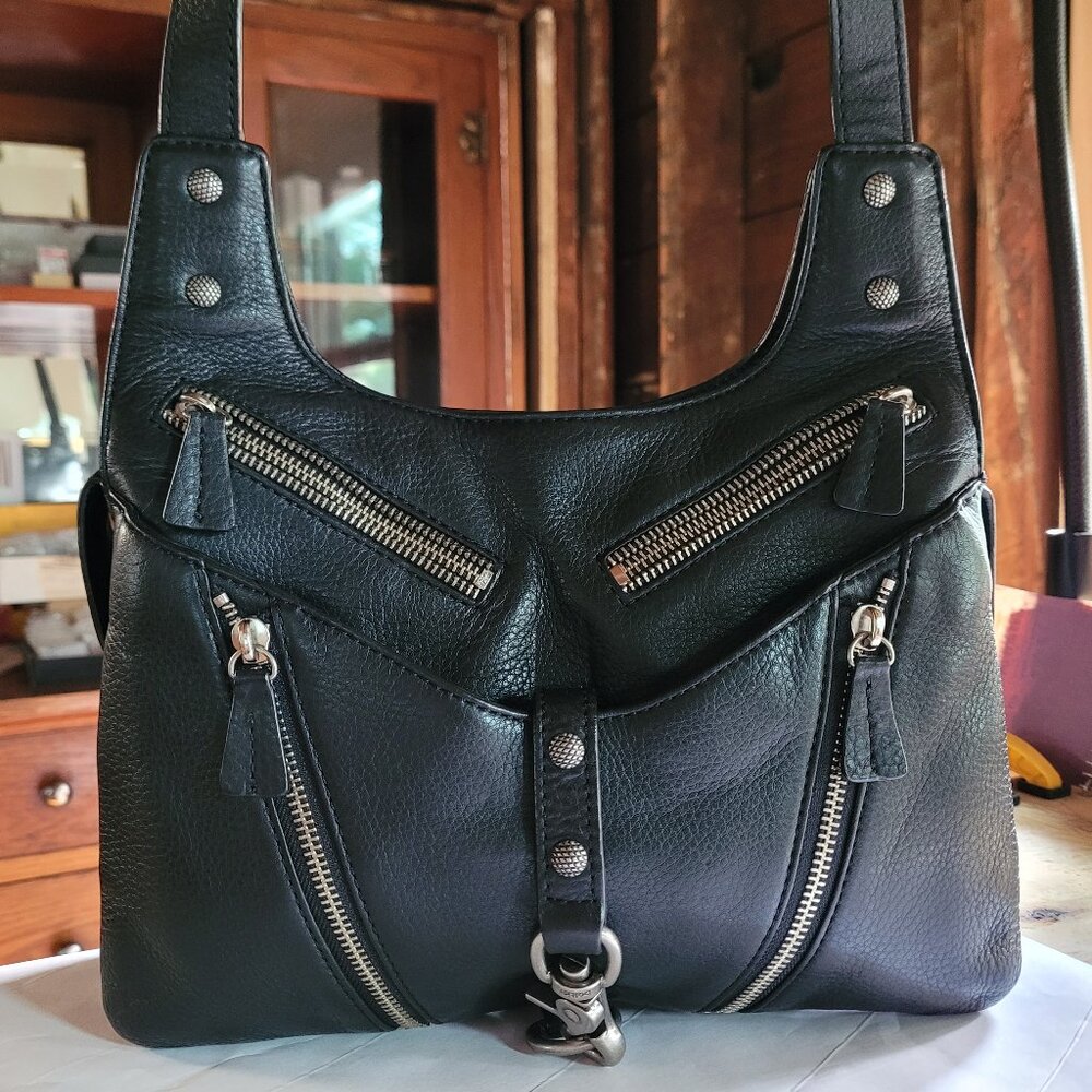 Botkier Leather Saddle Shoulder Bag in Black - Picture 2 of 15